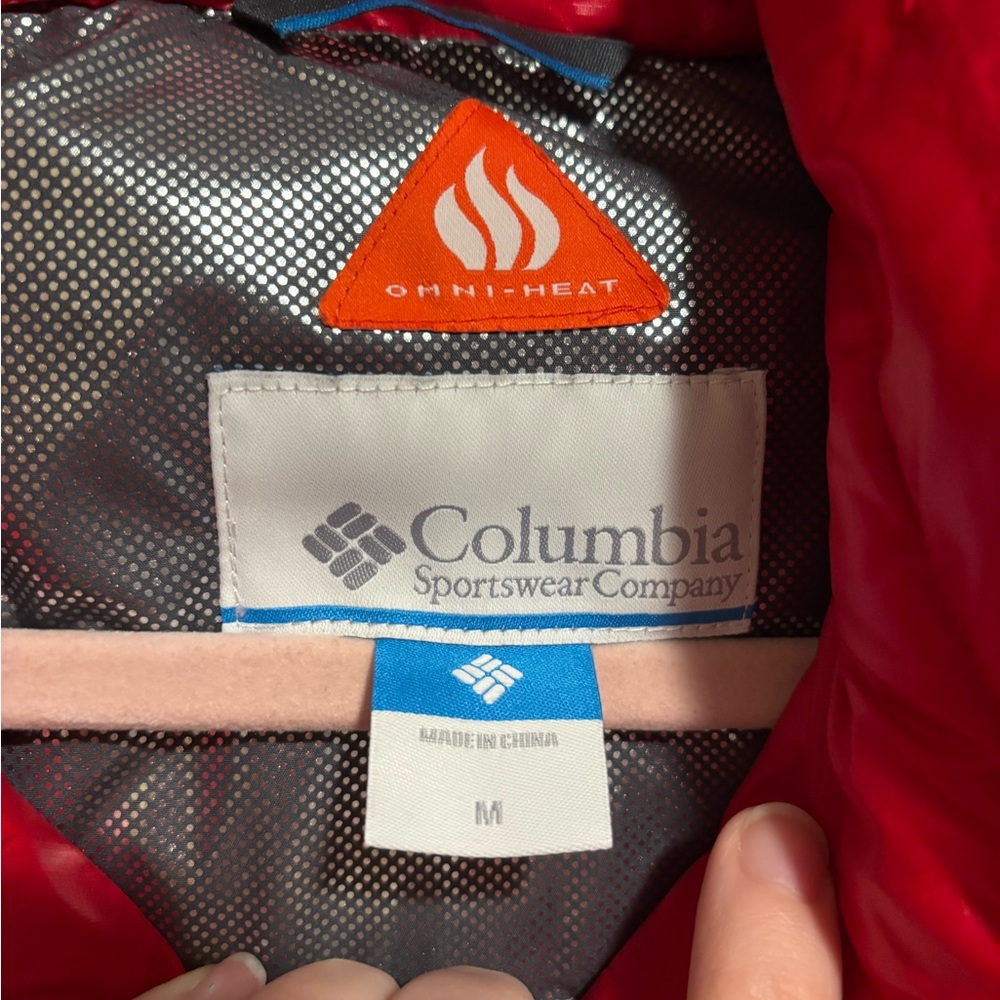 COLUMBIA Women’s 650 Turbo Down Omni-Heat Red Puffer Jacket Coat Size Medium - Picture 5 of 7